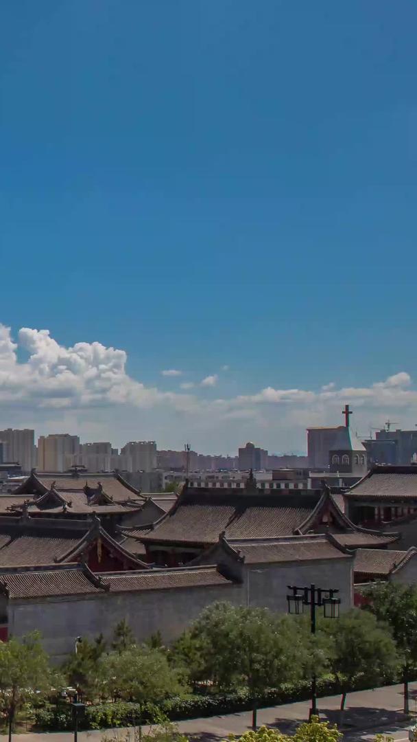 俯视山西大同著名旅游景点华严寺延时视频视频的预览图