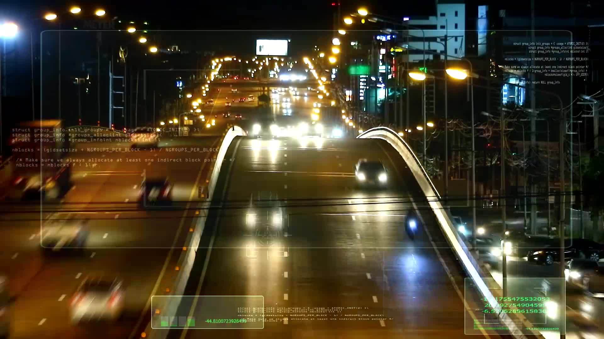 晚上的高峰时间桥上挤满了许多汽车视频的预览图