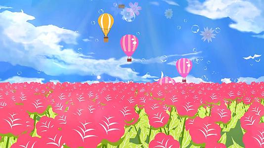 唯美清新花海动态温馨粒子花朵放射舞台背景视频视频的预览图