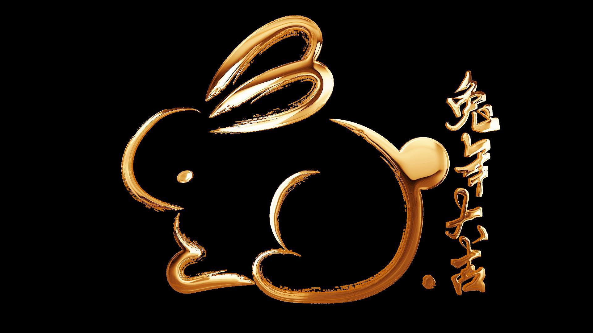 4K金色兔年金属纹理通道元素3视频的预览图