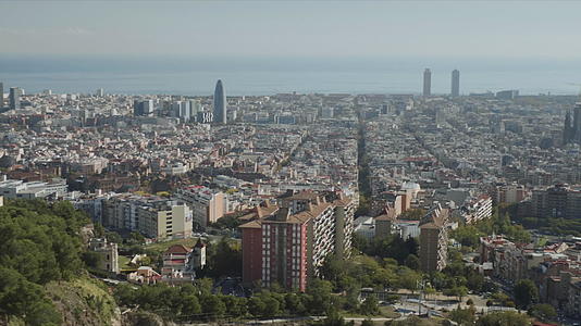 西班牙巴塞罗那的空中景象视频的预览图