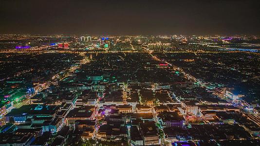 江苏苏州城市夜景移动延迟4K航拍视频的预览图