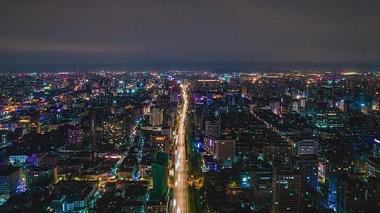 4K航拍浙江杭州夜景中河高架交通延时摄影视频的预览图