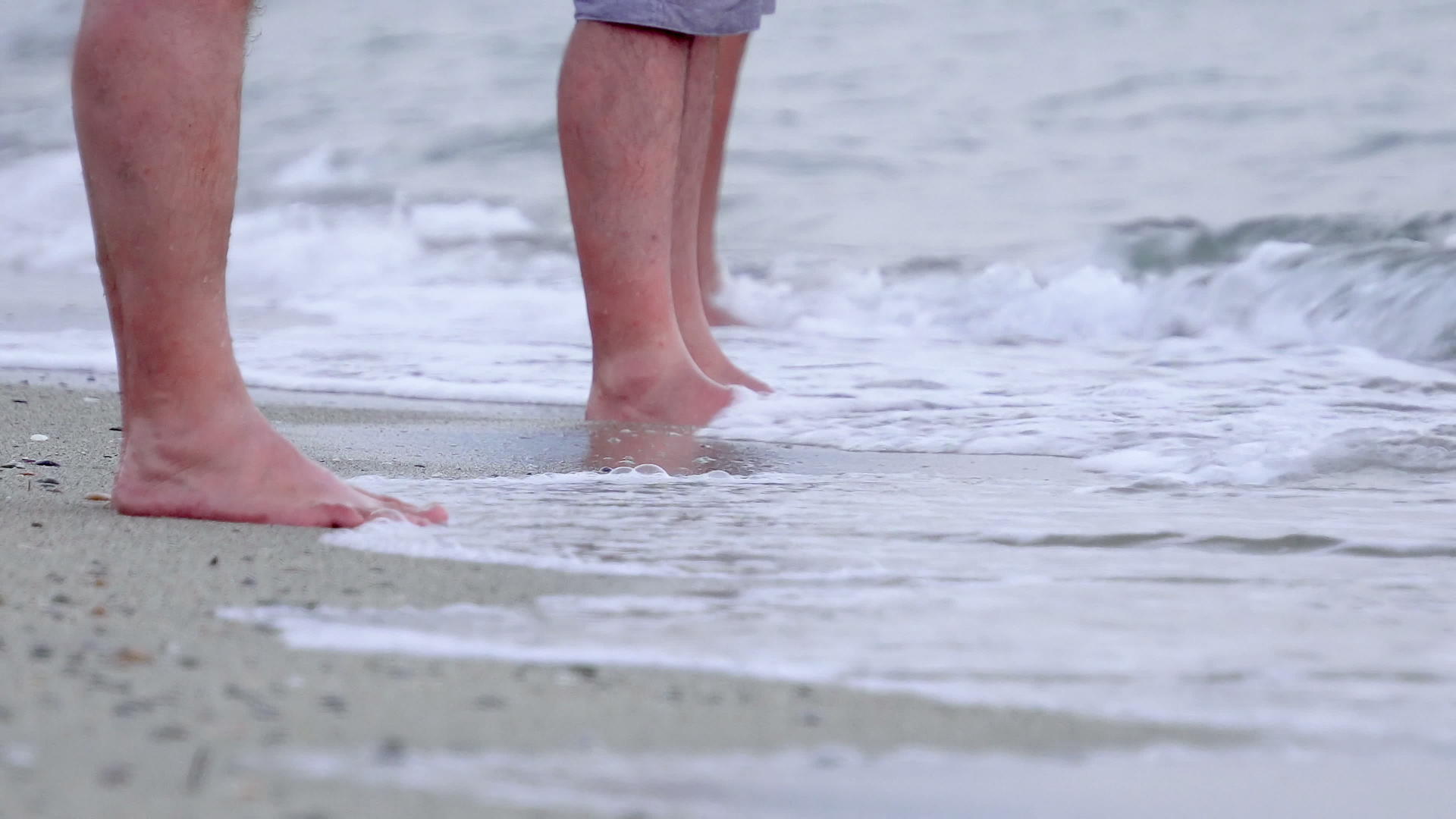 沙海岸浅水中的人视频的预览图