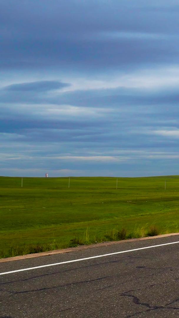 呼伦贝尔草原国道公路风景视频的预览图
