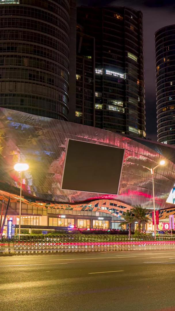 广西南宁城市商业广场交通大道夜景延时摄影视频的预览图