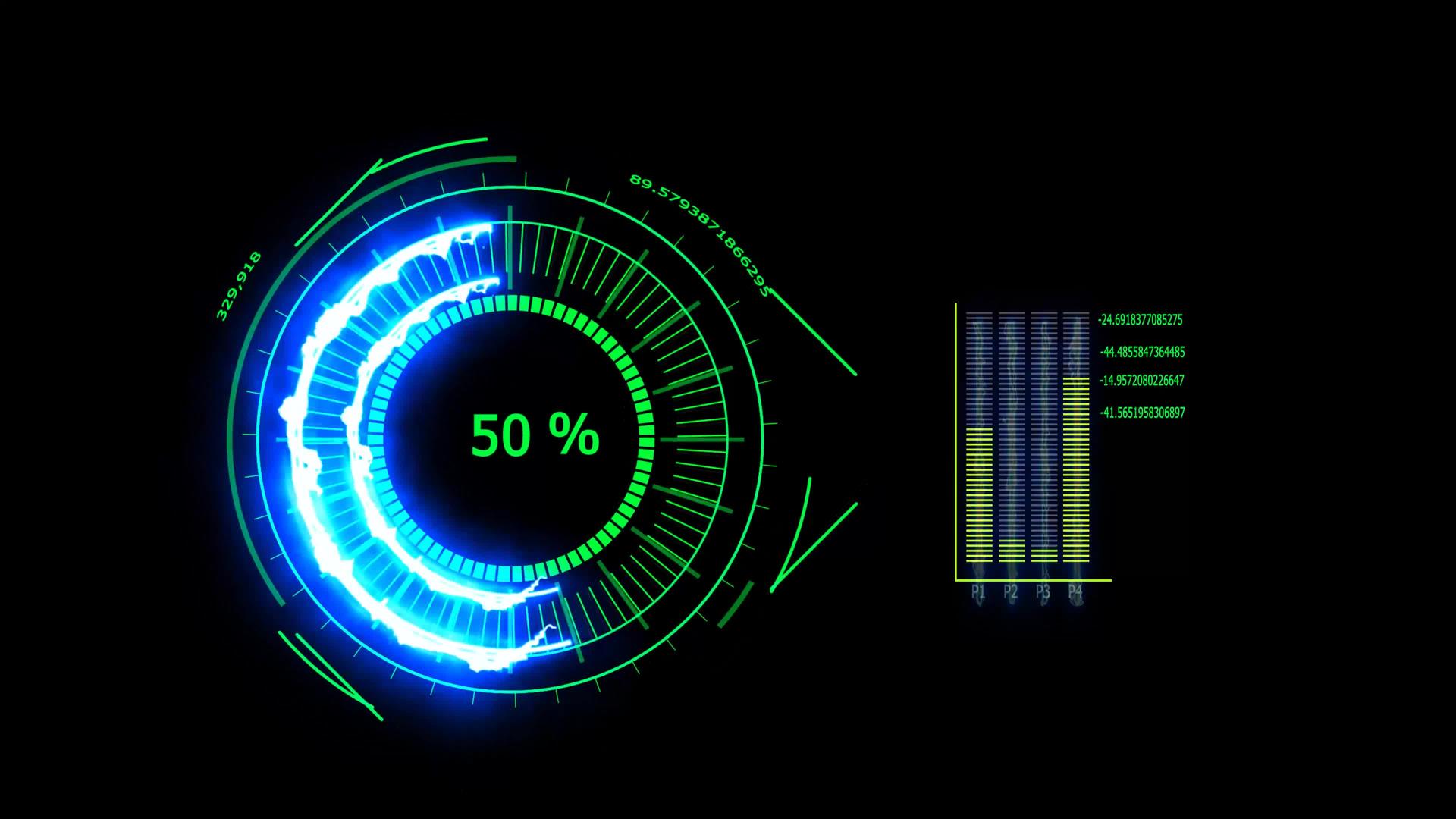抽象设计数字电表能源深蓝广告技术视频的预览图