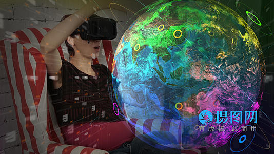 VR虚拟现实体验炫酷地球视频模板视频的预览图
