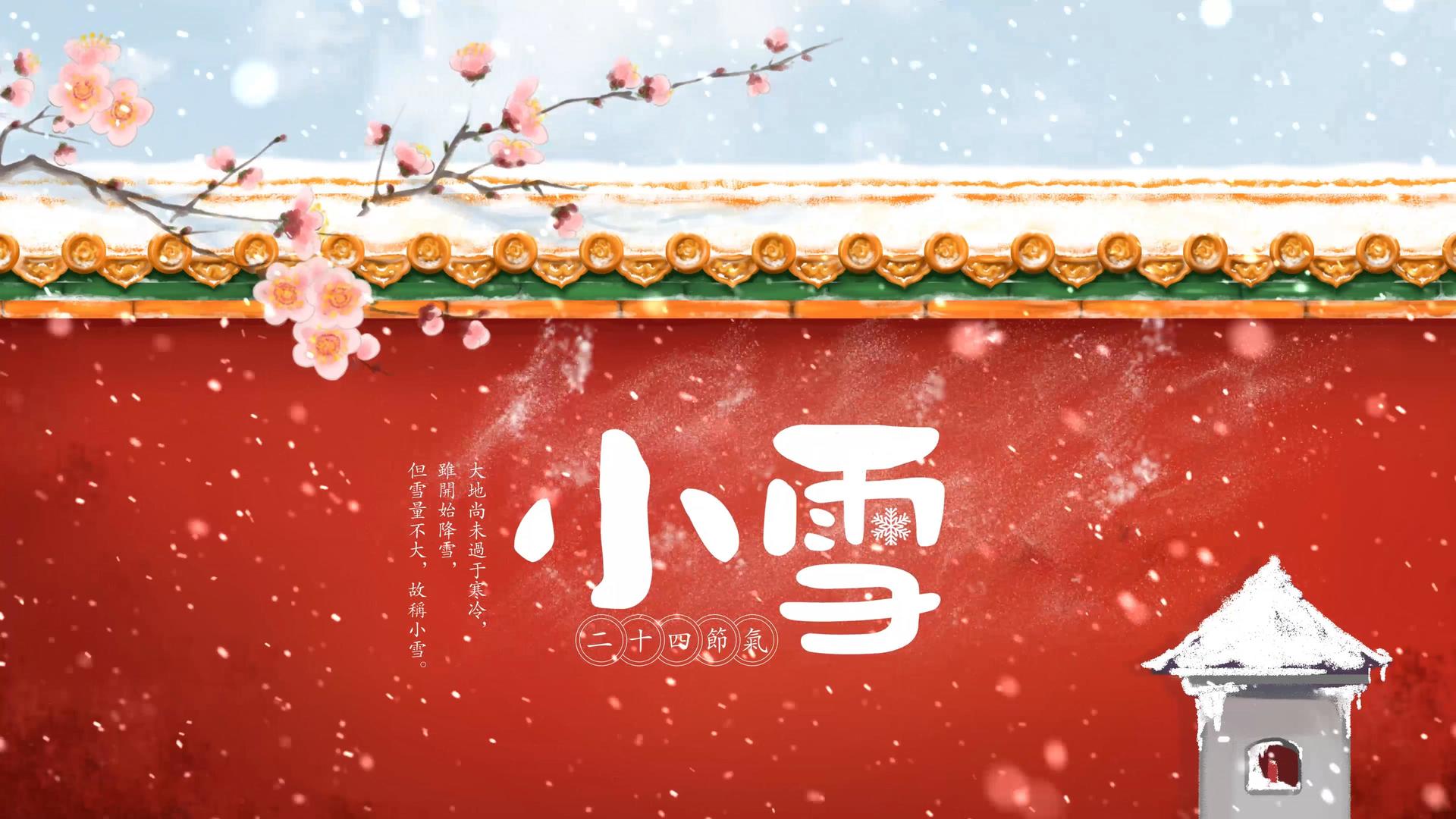 4K中国风小雪节气片头ae模板视频的预览图