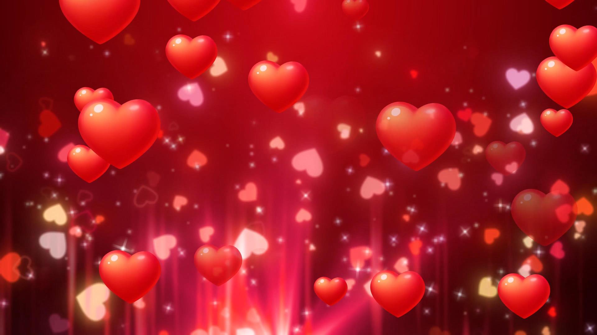 4K红色爱心粒子背景视频视频的预览图