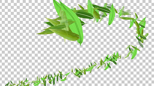 绿色竹叶转场特效视频元素带Alpha透明通道视频的预览图
