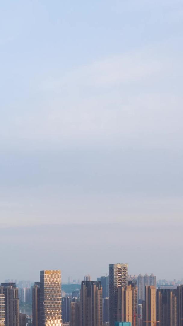 延时摄影航拍城市风景武汉长江江景天际线风景素材视频的预览图