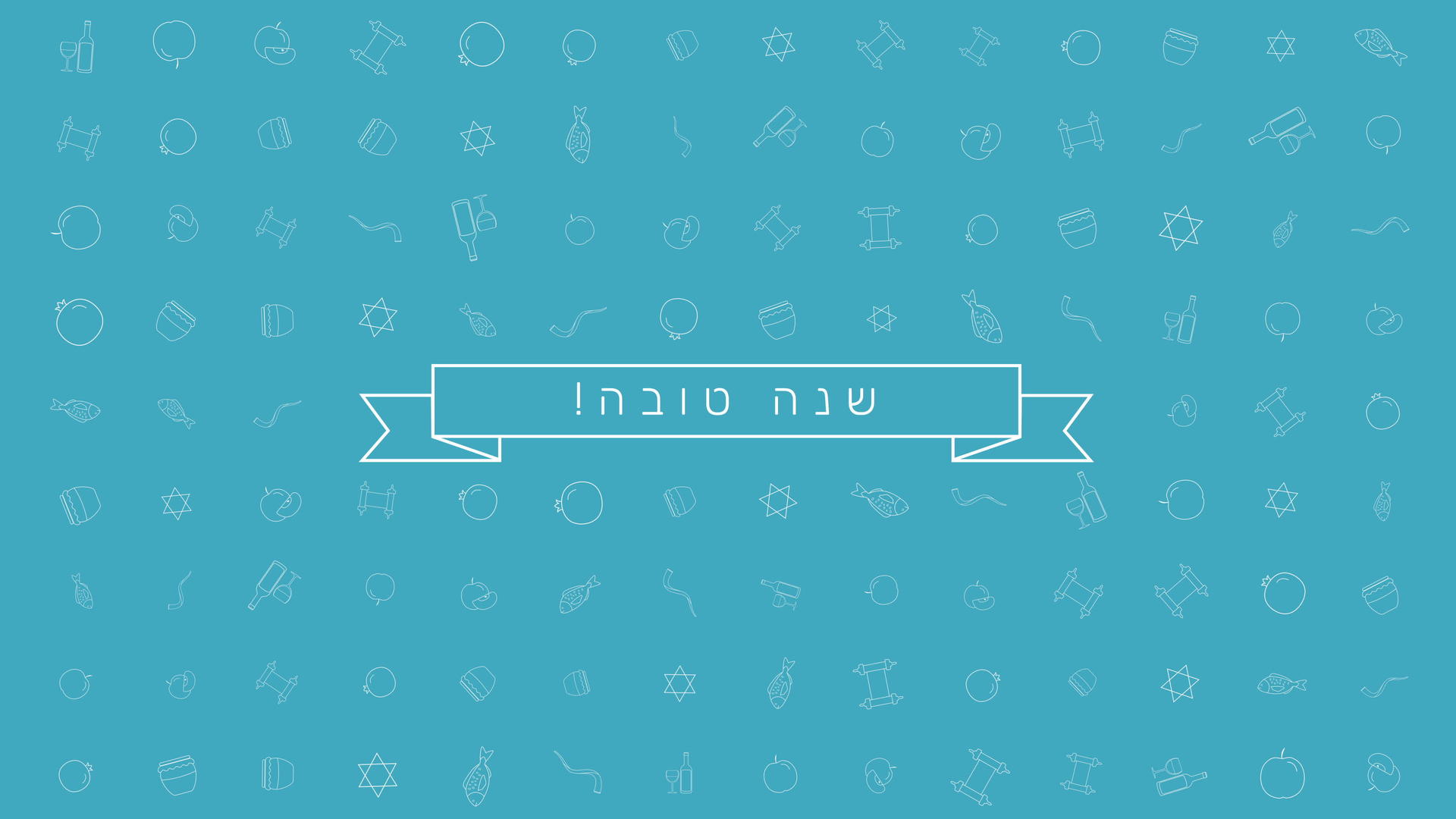 动画背景传统轮廓图标符号和双文字(Hebrewtext)视频的预览图