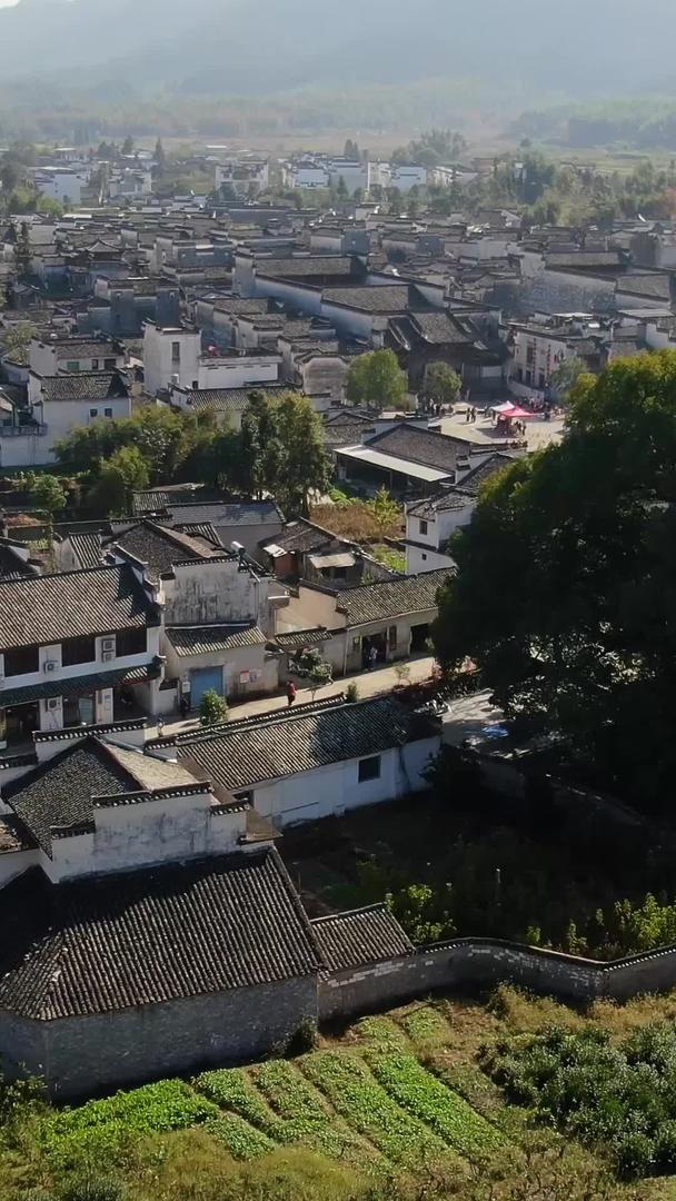 航拍安徽4A级景点历史文化古镇南屏古镇视频视频的预览图