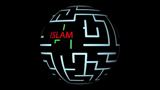 迷宫动画-伊斯拉姆包含红色文字、绿线和可能的解决方案视频的预览图