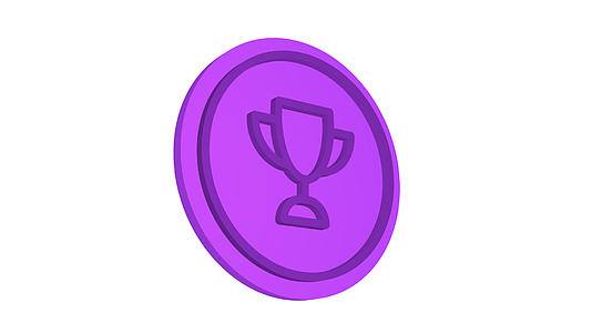 奖杯3D图标紫色视频的预览图