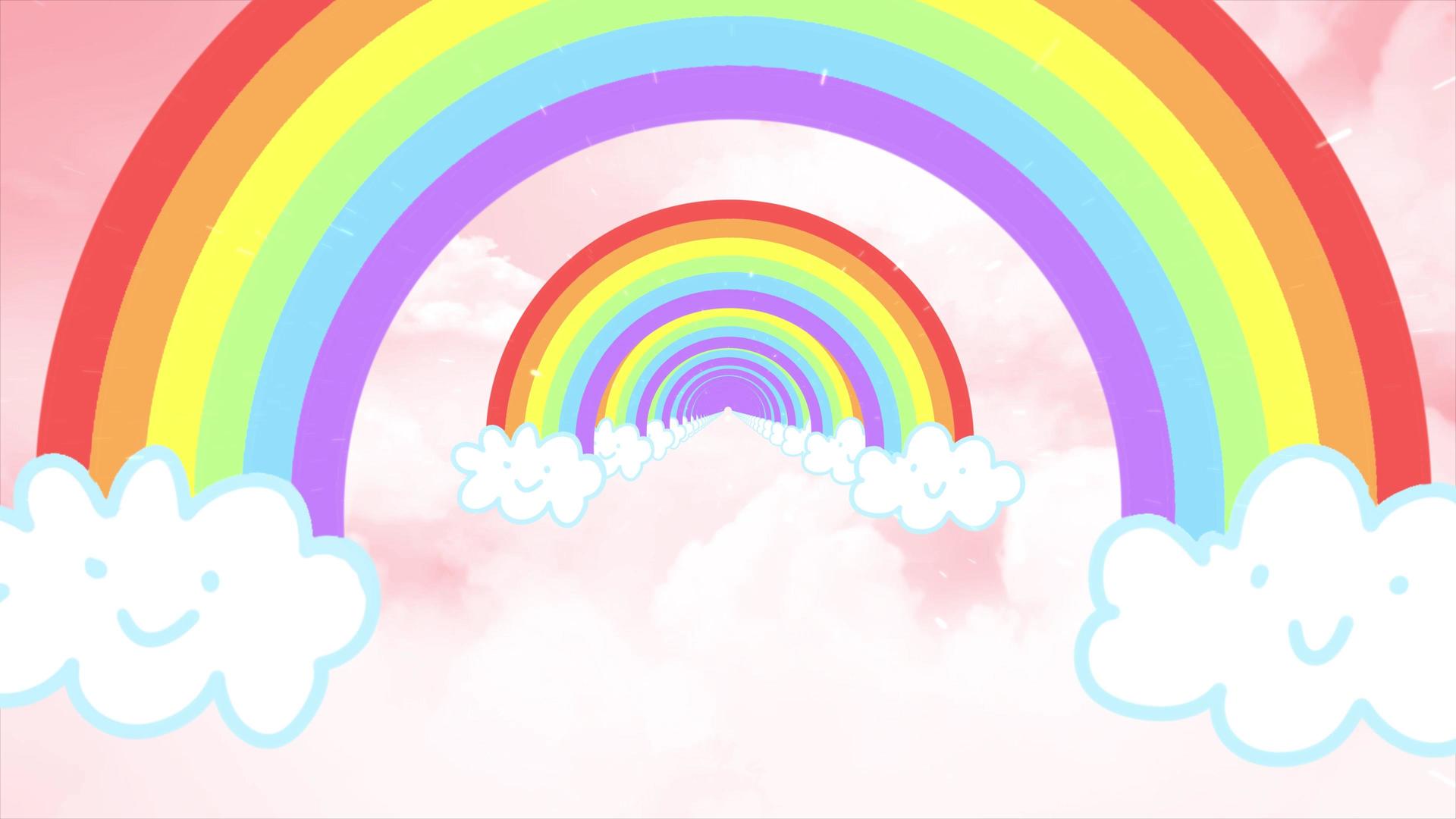 4K儿童节卡通彩虹背景视频视频的预览图