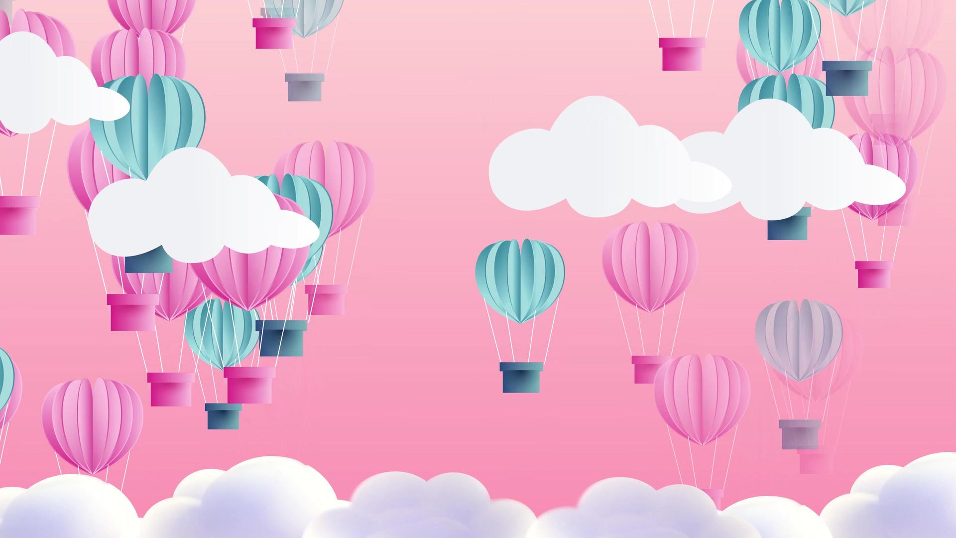 4K云层气球舞台背景视频视频的预览图