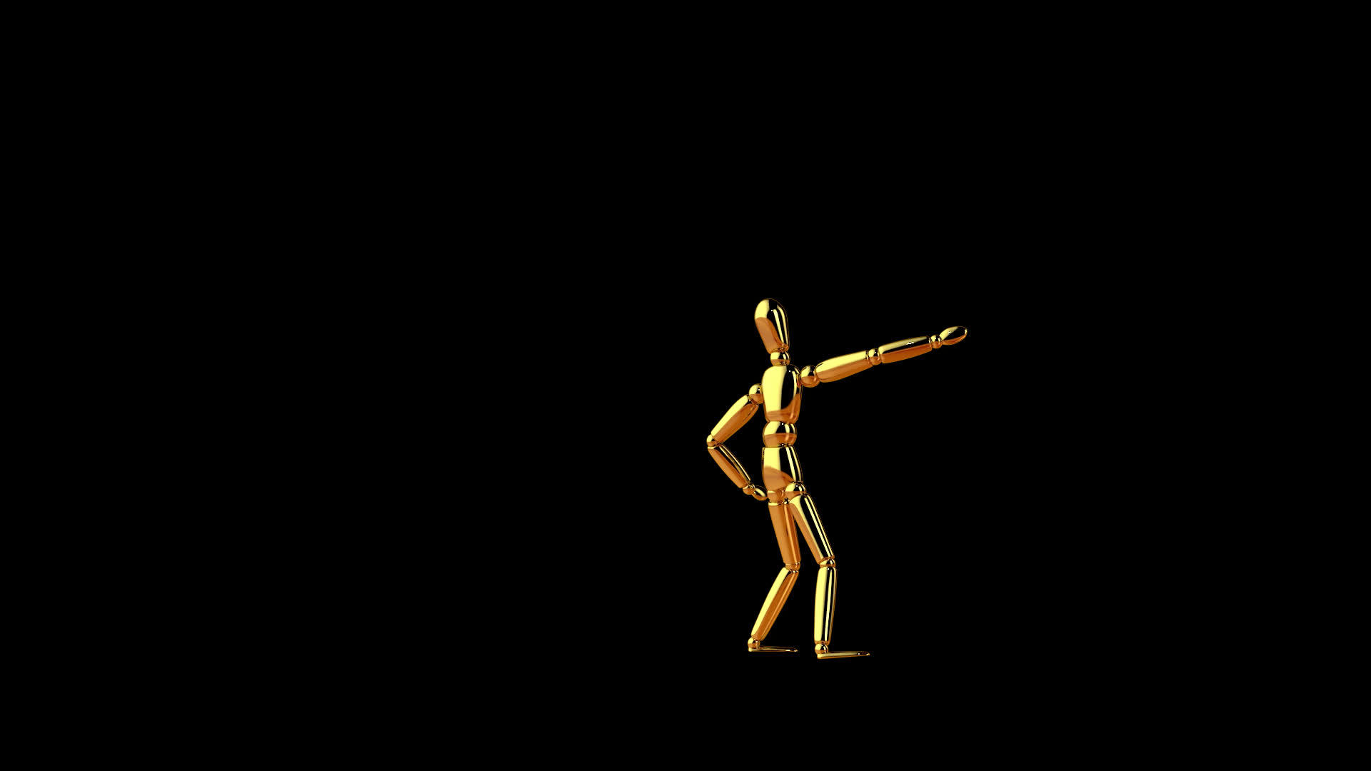 滑稽的金色假人舞蹈萨尔萨无缝环绕阿尔法频道视频的预览图