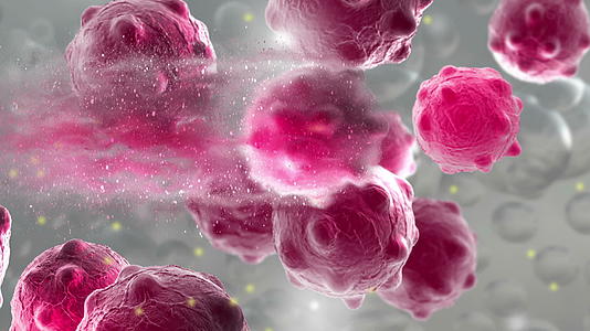 受损和分解的癌细胞动画视频的预览图