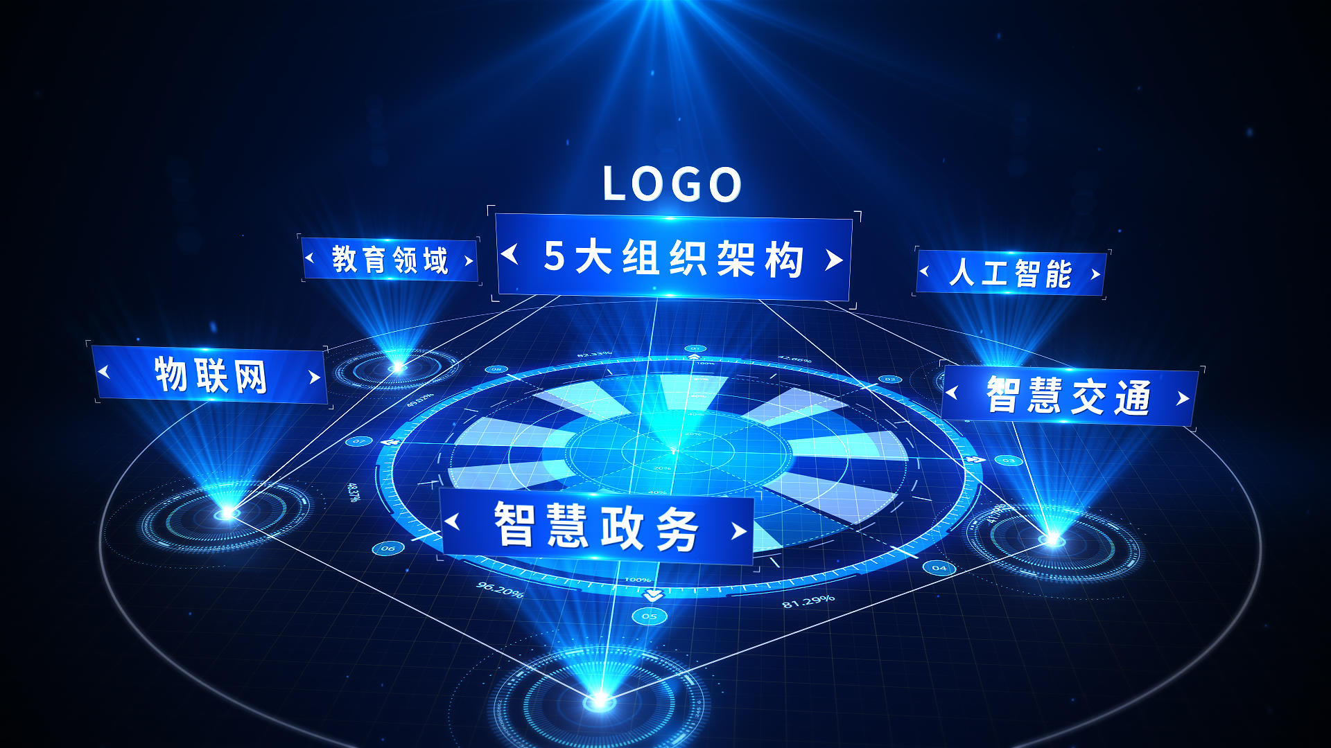蓝色科技企业字幕标题展示AE模板视频的预览图