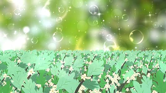 唯美清新绿色花海动态温馨粒子光效舞台背景视频视频的预览图
