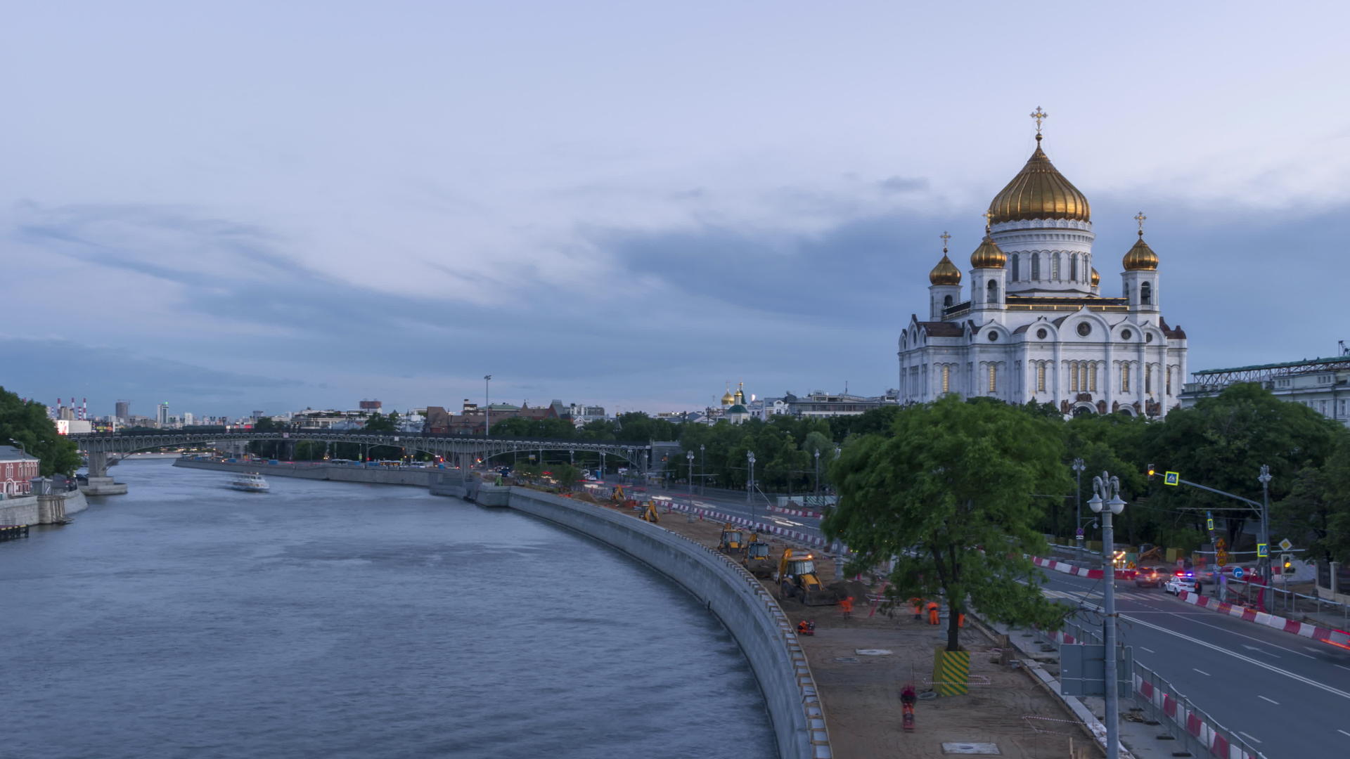 莫斯科克林姆林宫和河流视频的预览图