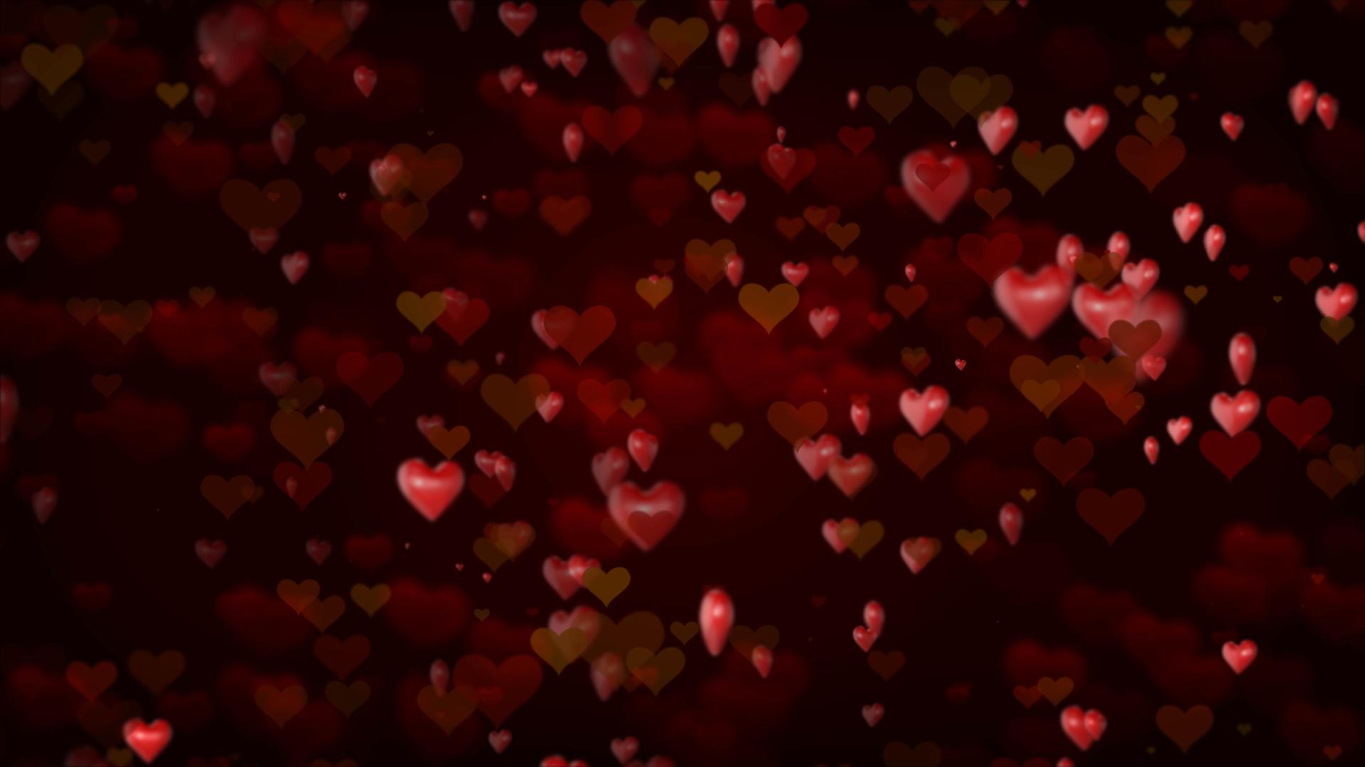 4K红色爱心粒子上升舞台背景视频的预览图