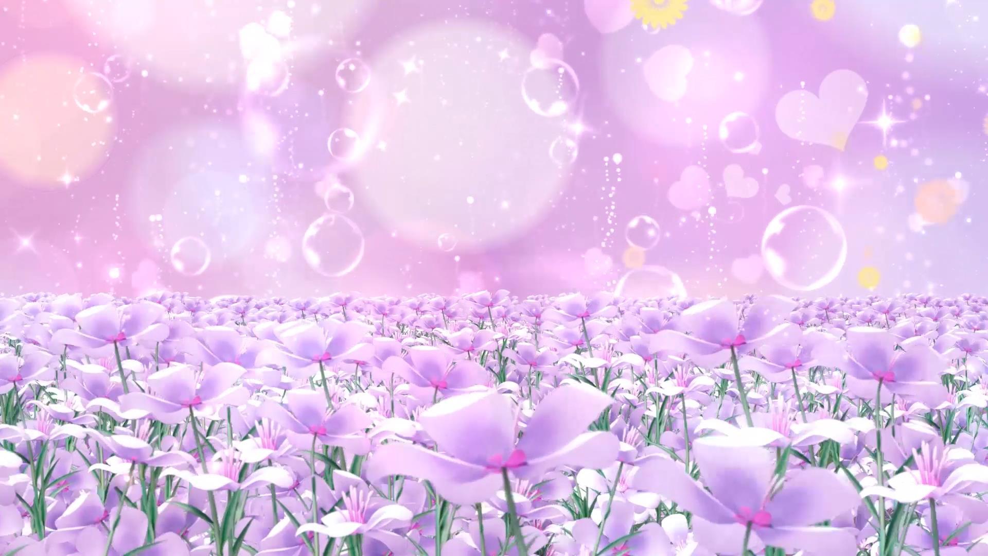 紫色唯美动态花海粒子光效光晕闪烁舞台背景视频视频的预览图