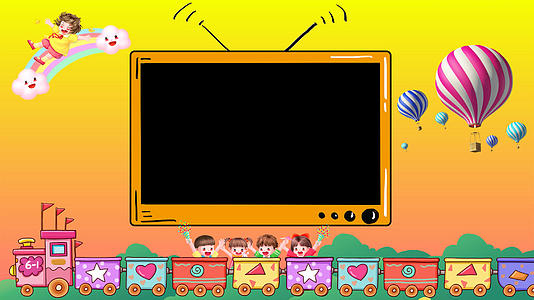 4K儿童卡通边框遮罩动画背景视频的预览图