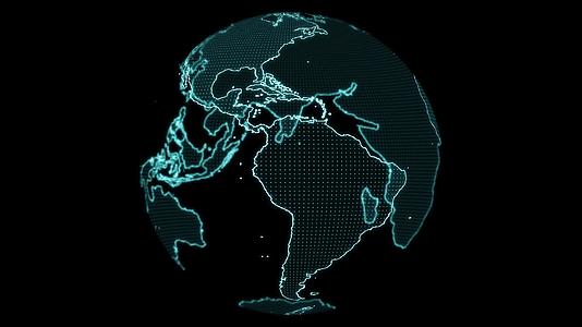 数字世界地图和网格全纬度和经纬度激光扫描视频的预览图
