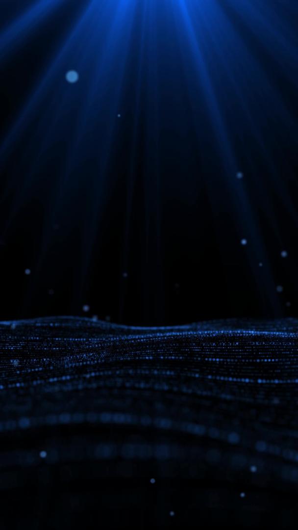 蓝色粒子波浪动态视频背景元素视频的预览图