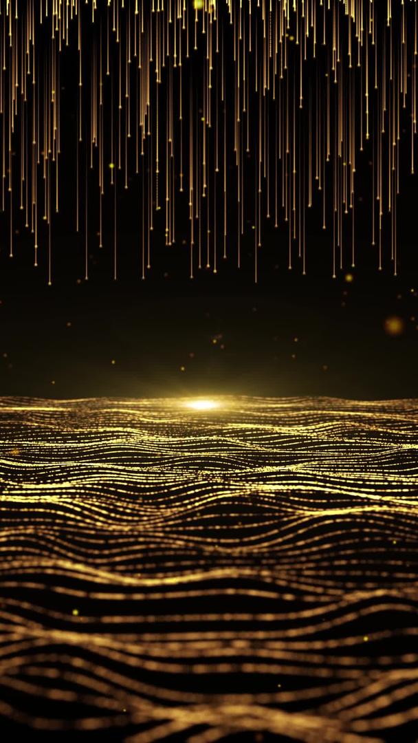 金色粒子海波浪舞台背景视频的预览图