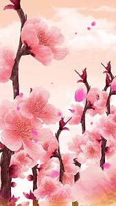 唯美的中国风桃花背景素材视频的预览图