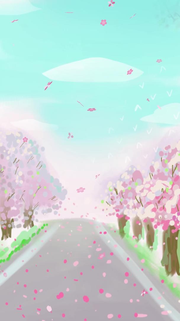 樱花飘落唯美舞台背景视频的预览图