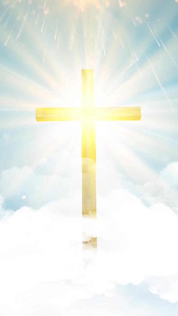 十字架光芒四射复活节视频的预览图