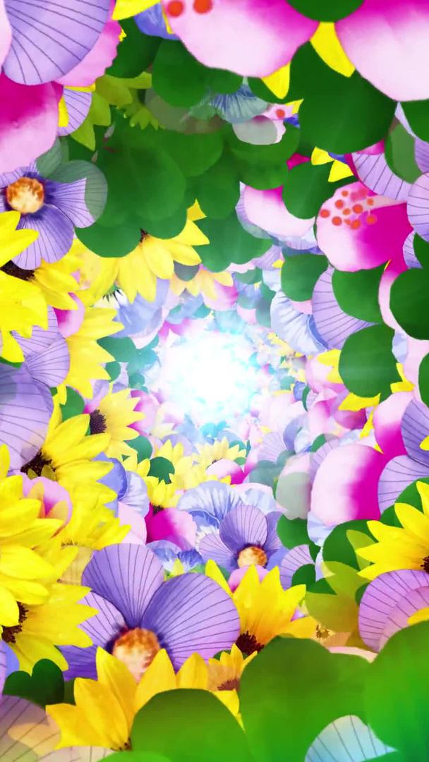 三维鲜花隧道背景素材视频的预览图