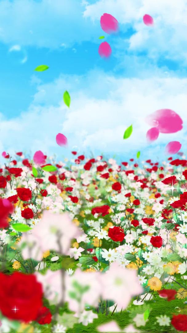 唯美的春天花丛背景素材视频的预览图