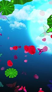 唯美的水面蝴蝶飞舞背景素材视频的预览图
