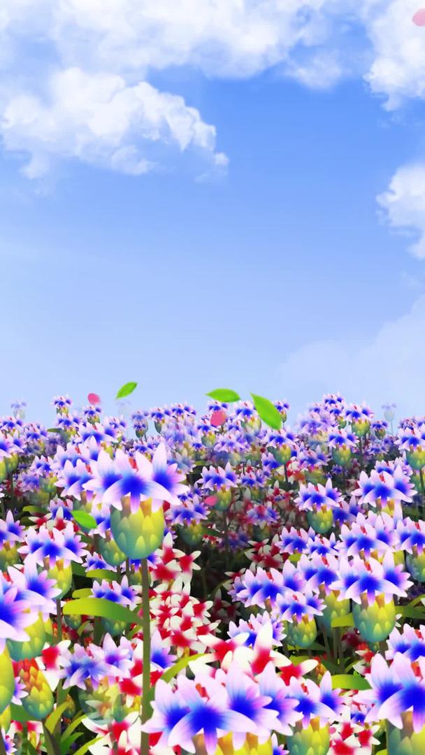 春天鲜花穿梭背景素材视频的预览图