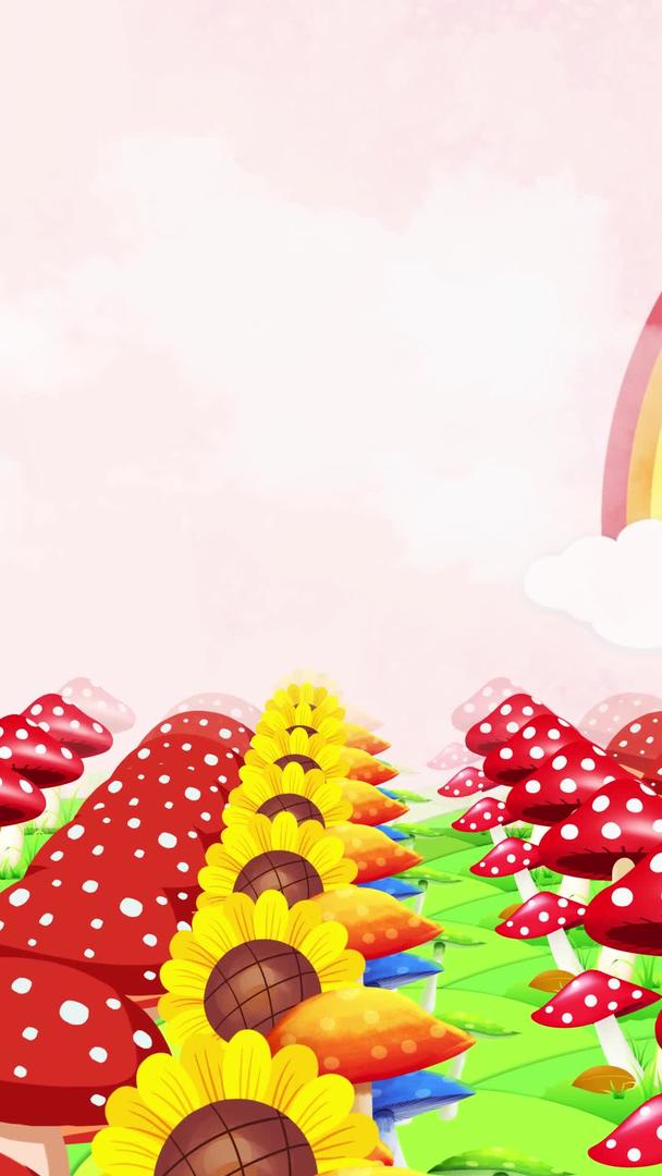 唯美卡通童话彩虹背景视频视频的预览图