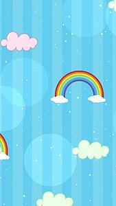 蓝色卡通云朵彩虹漂浮动态背景视频视频的预览图