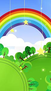 动态卡通彩虹动态星星循环背景视频视频的预览图