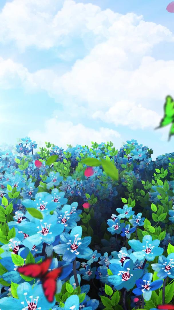 唯美的蓝色鲜花背景素材视频的预览图