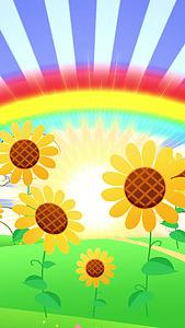 卡通可爱太阳光照射背景视频视频的预览图