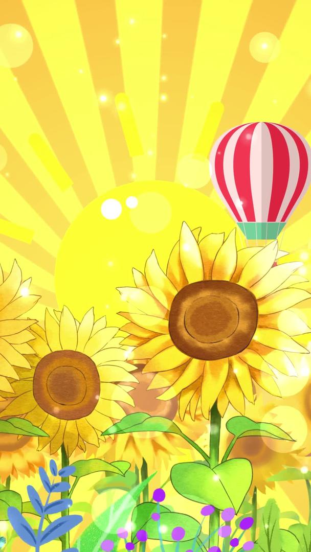 卡通动态金色阳光照射背景视频视频的预览图