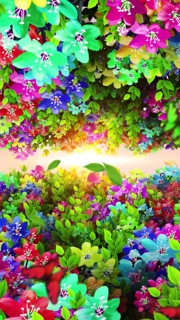 五彩缤纷的鲜花背景素材视频的预览图