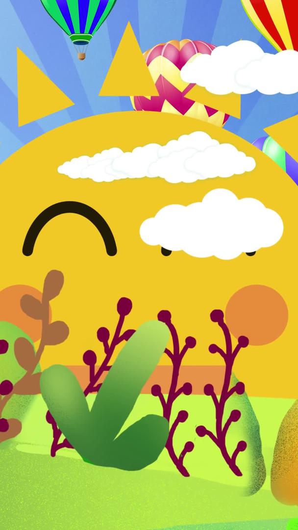 动态卡通太阳草坪背景视频视频的预览图