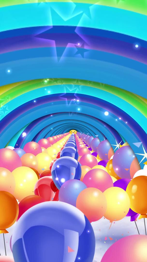 动态彩虹气球隧道背景视频视频的预览图