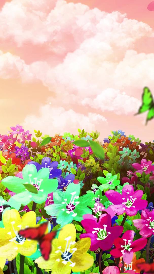 唯美的七彩鲜花背景素材视频的预览图